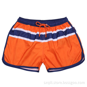 Peach Skin Stripe Quick Dry Swimming Shorts